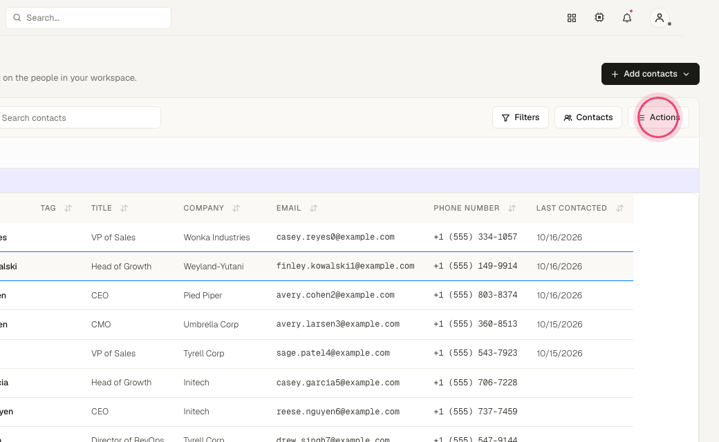 Step 4: Click "Actions".