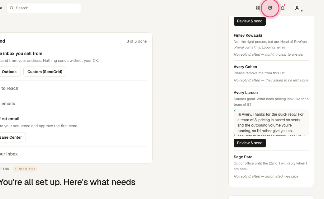 Step 5: Click the Max icon in the top bar to open Max as a side panel on any page.