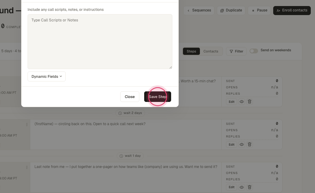 Step 5: Click "Save Step".