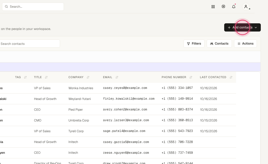 Step 4: Click "Add contacts".