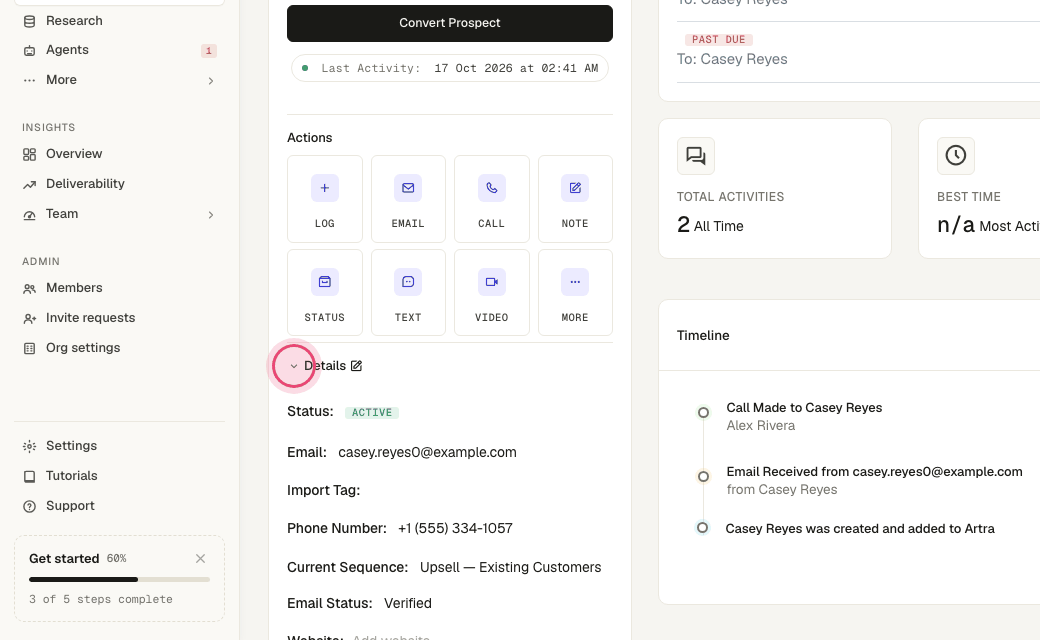 Step 7: Click the chevron to collapse or expand the details panel.
