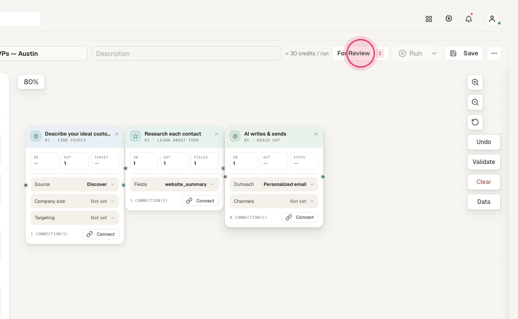 Step 9: "For Review" is how far it can go on its own: drafts wait for you, or sends go out automatically.