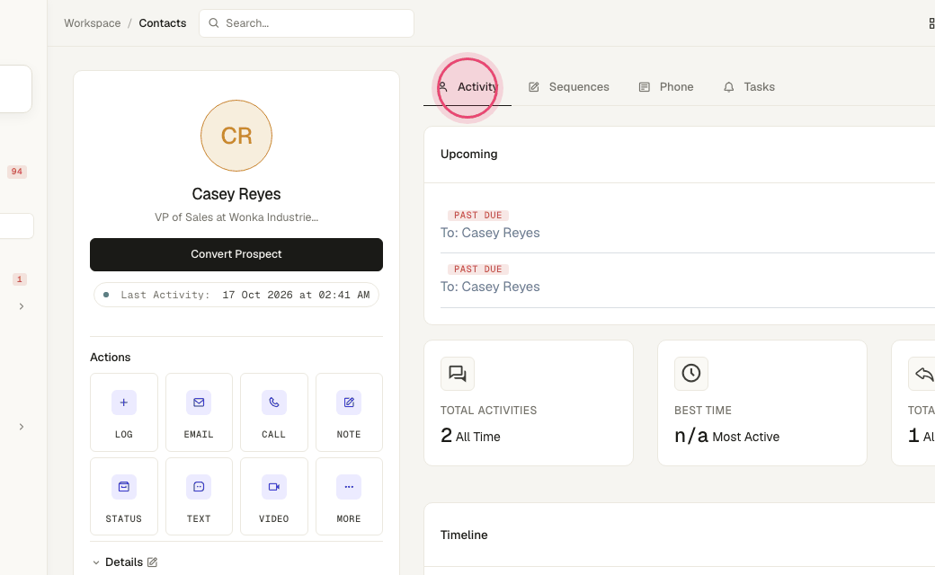 Step 4: Emails, calls and meetings Artra logs are written to the HubSpot contact timeline.