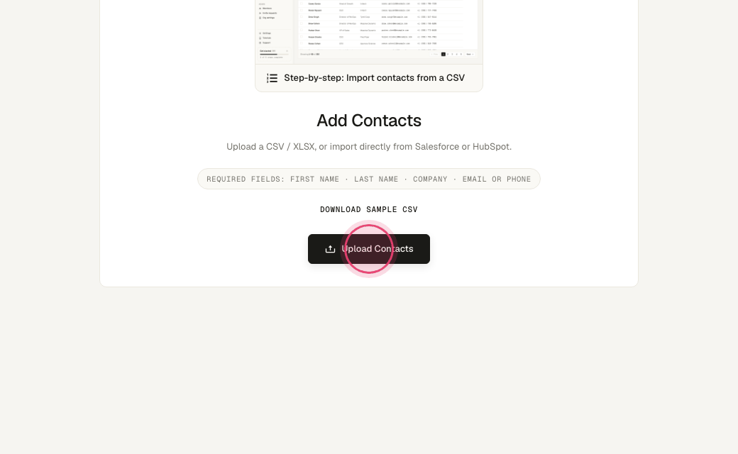 Step 5: Click "Upload Contacts".