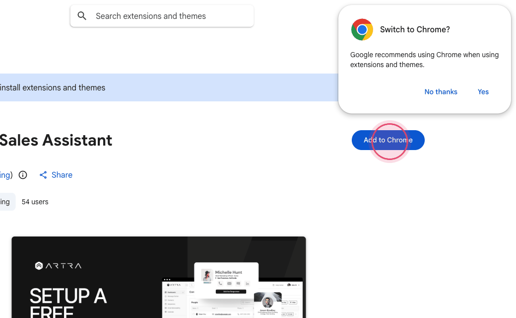 Step 2: Confirm "Add extension" in the prompt. Nothing runs until you sign in.