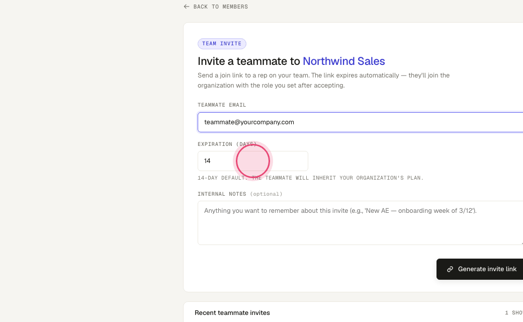 Step 4: Set how many days the link stays valid.