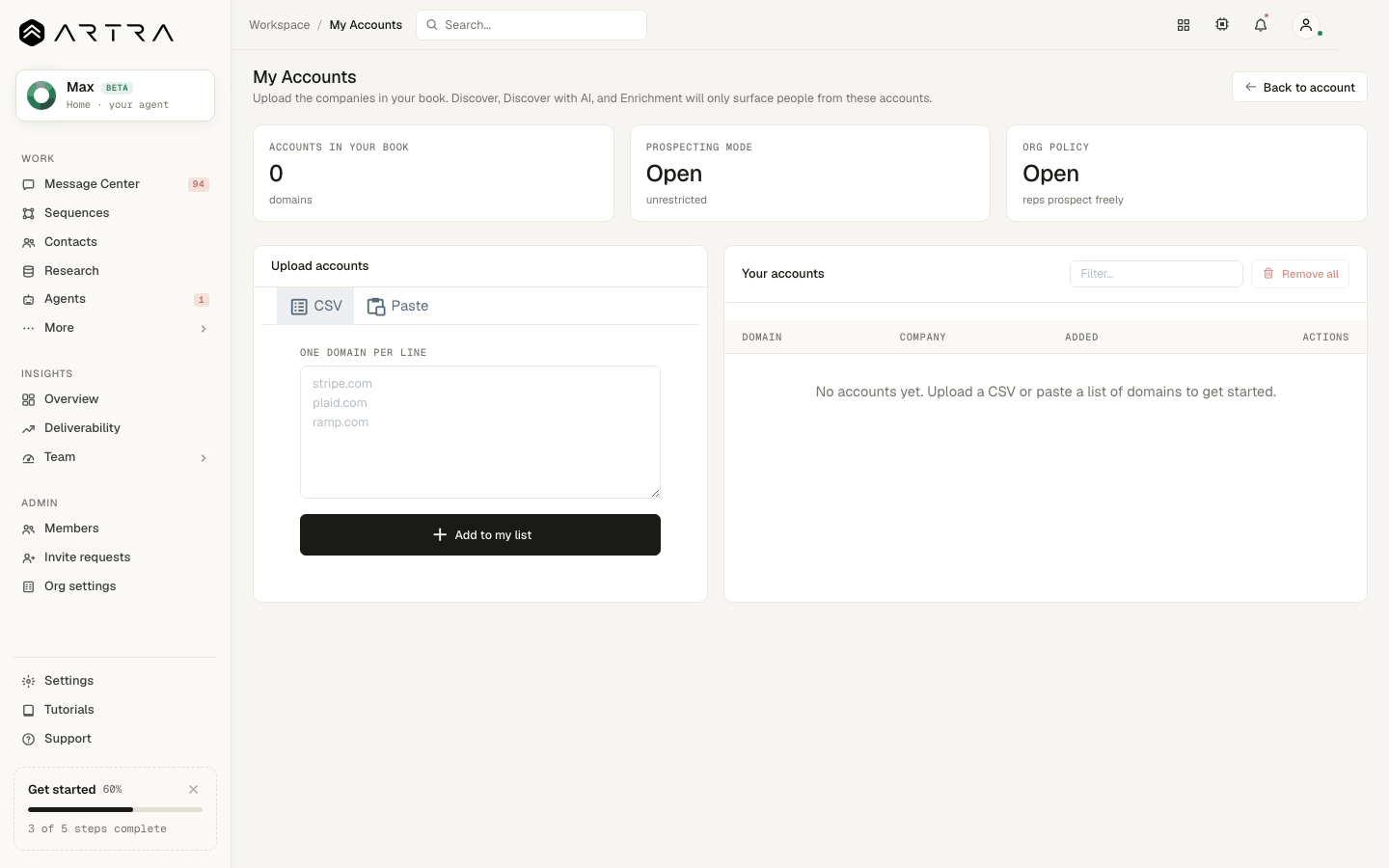 Step 4: Paste domains one per line, then save.