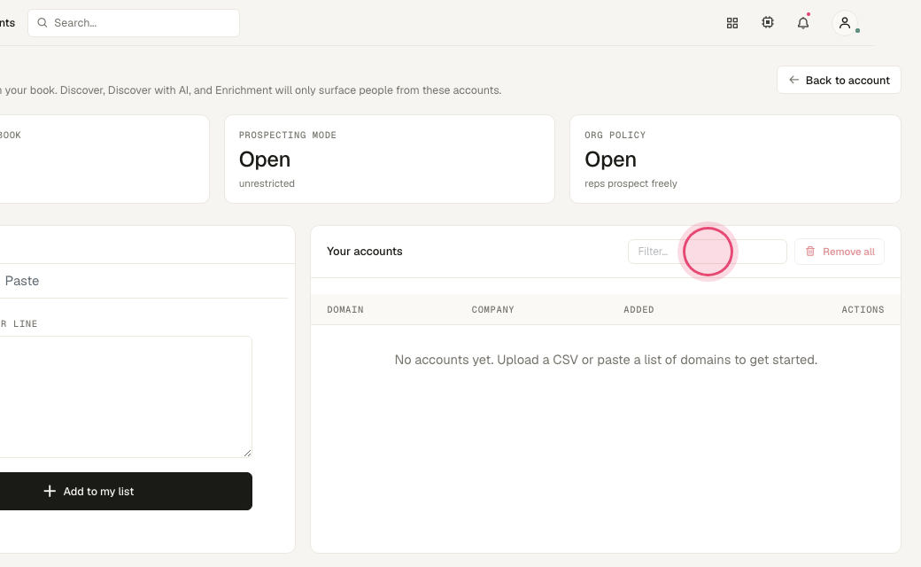 Step 5: Filter the list, or "Remove all" to clear it.