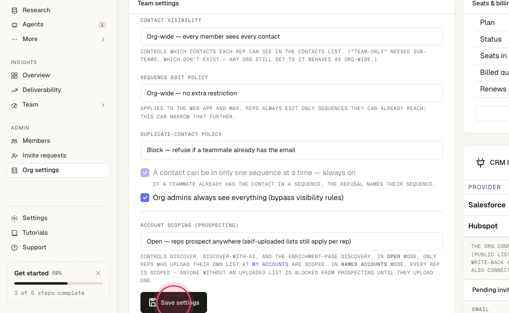 Step 6: Click "Save settings".