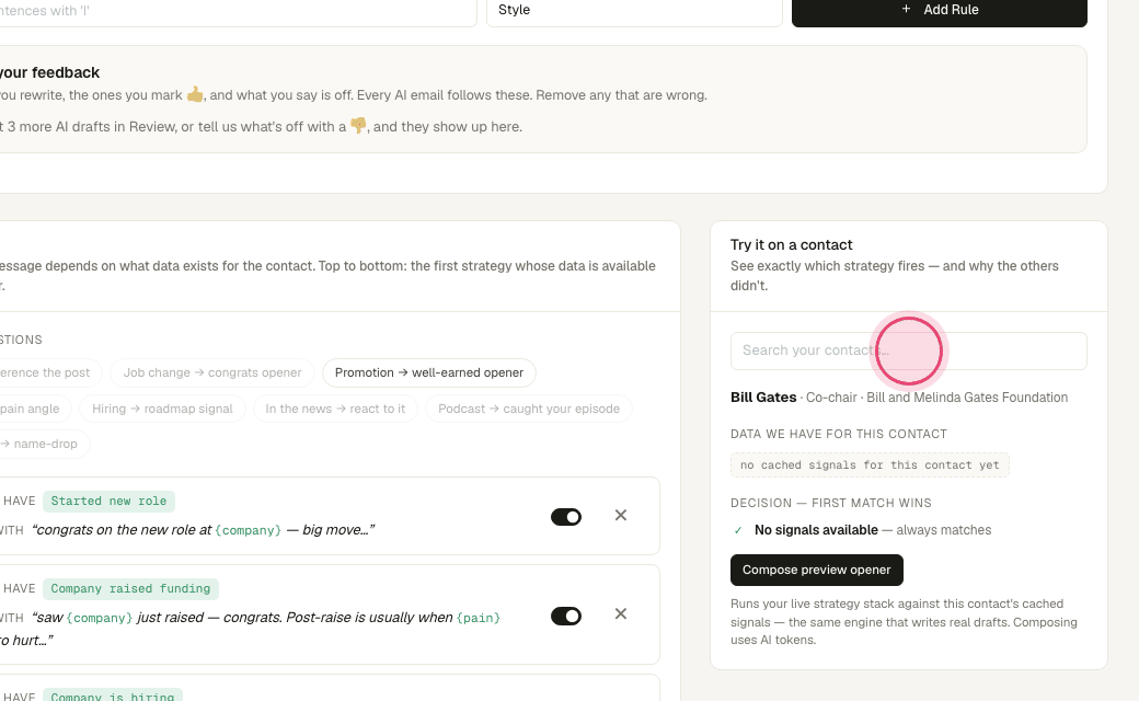 Step 5: Search a contact.