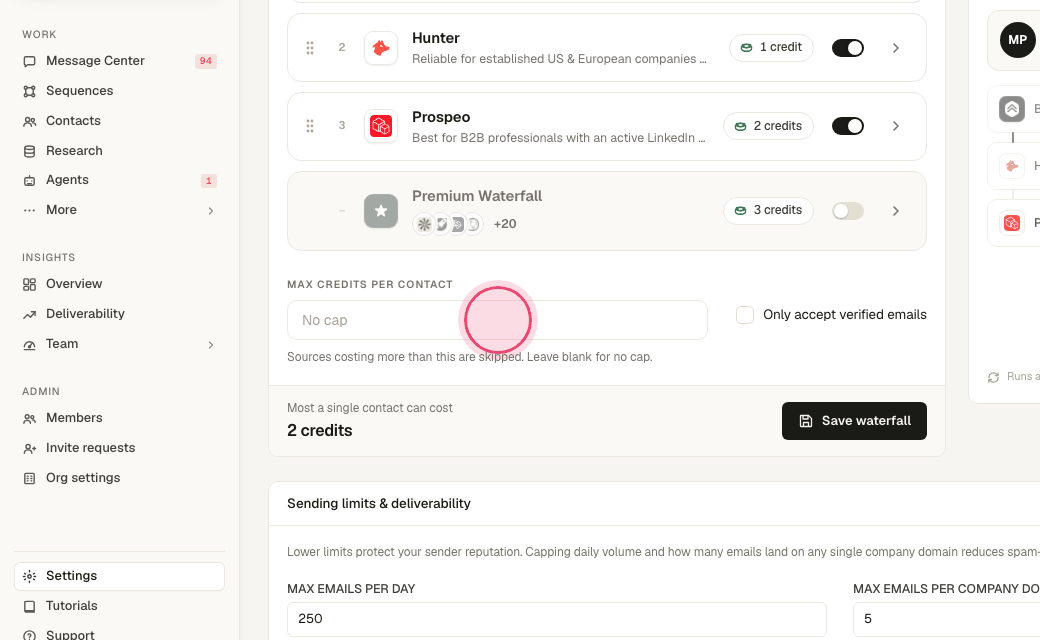 Step 4: Optionally cap the credits a single run may spend.