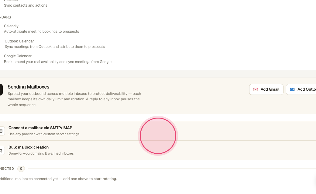 Step 4: Artra rotates across mailboxes automatically and pauses one that bounces. Your plan sets how many you can add.