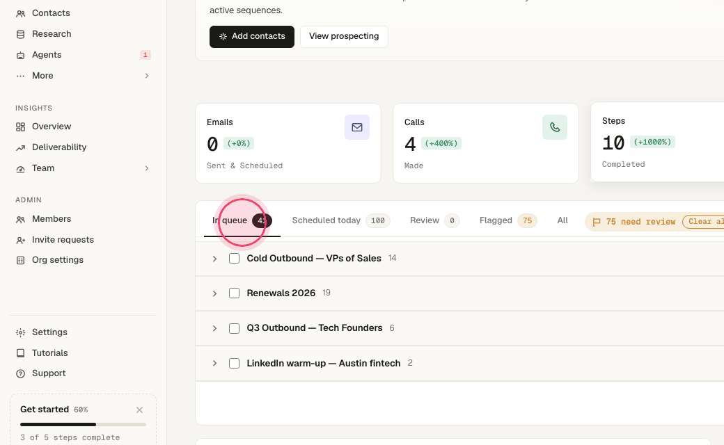 Step 5: Contacts the agent adds show up in Message Center like any enrollment and follow the sequence’s schedule.