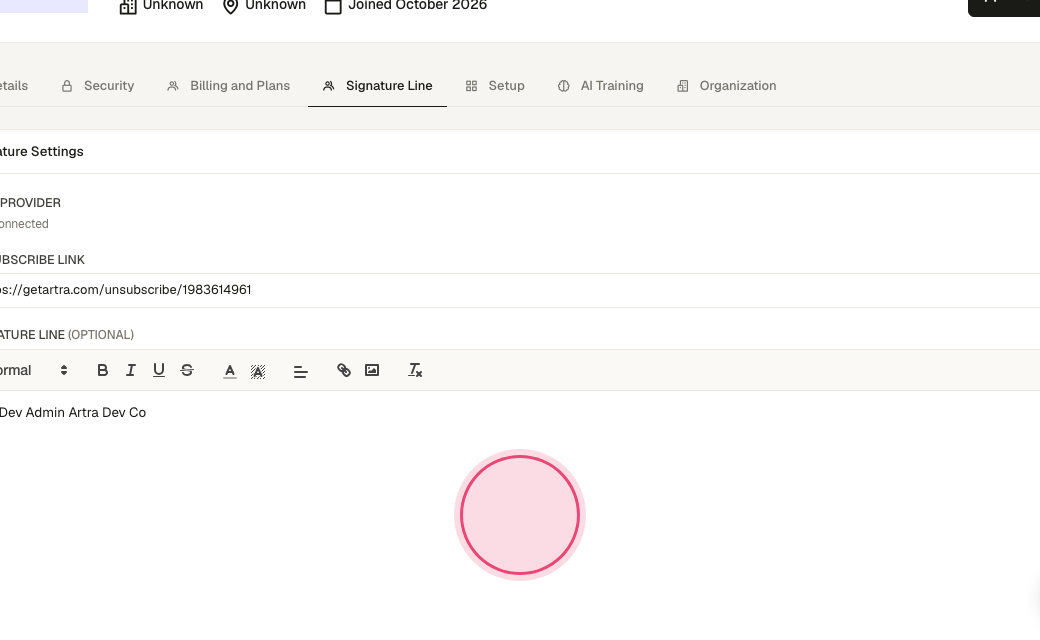 Step 3: Write your signature. Bold, links and an image (a logo or headshot) are supported.