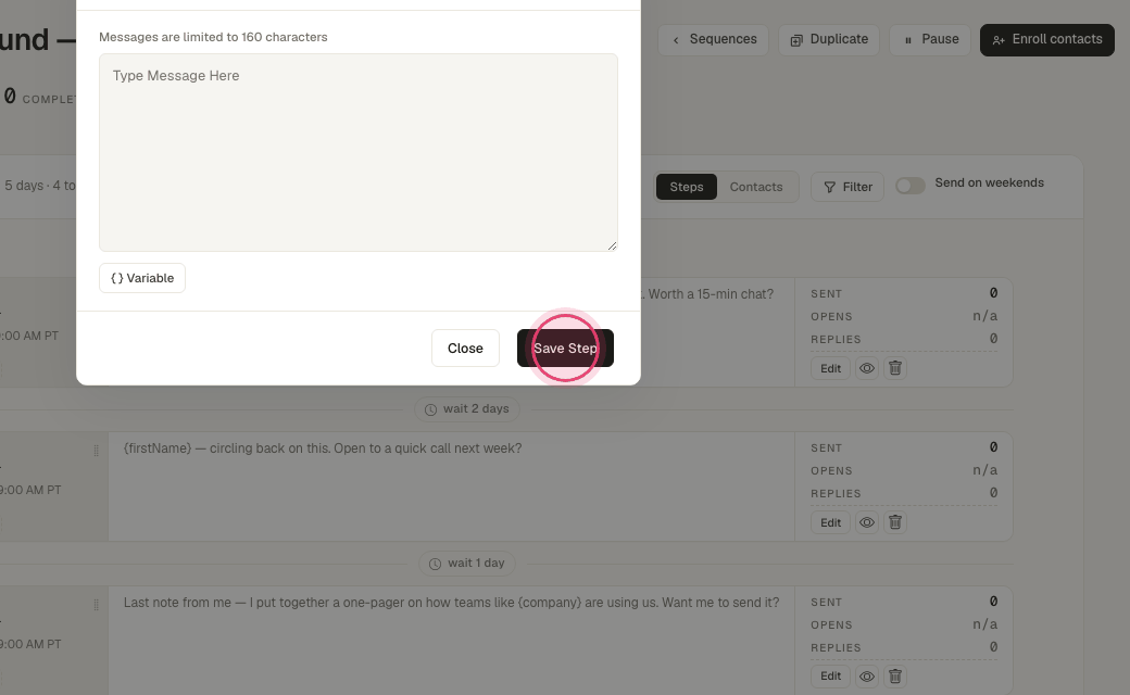 Step 5: Click "Save Step".