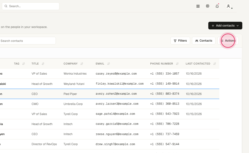 Step 4: Click "Actions".