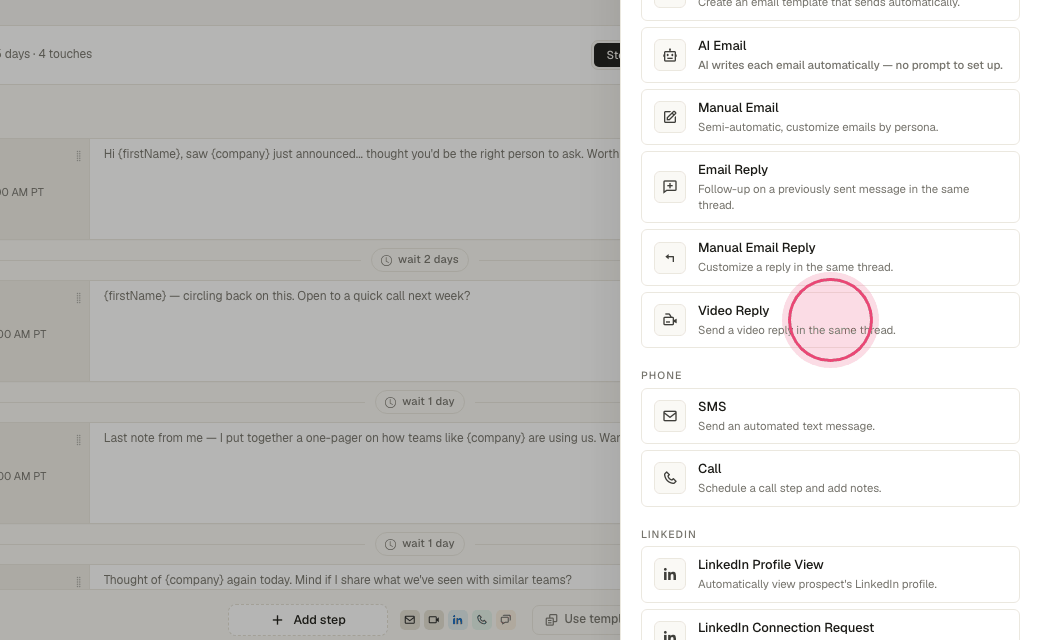 Step 3: Choose "Video Reply".