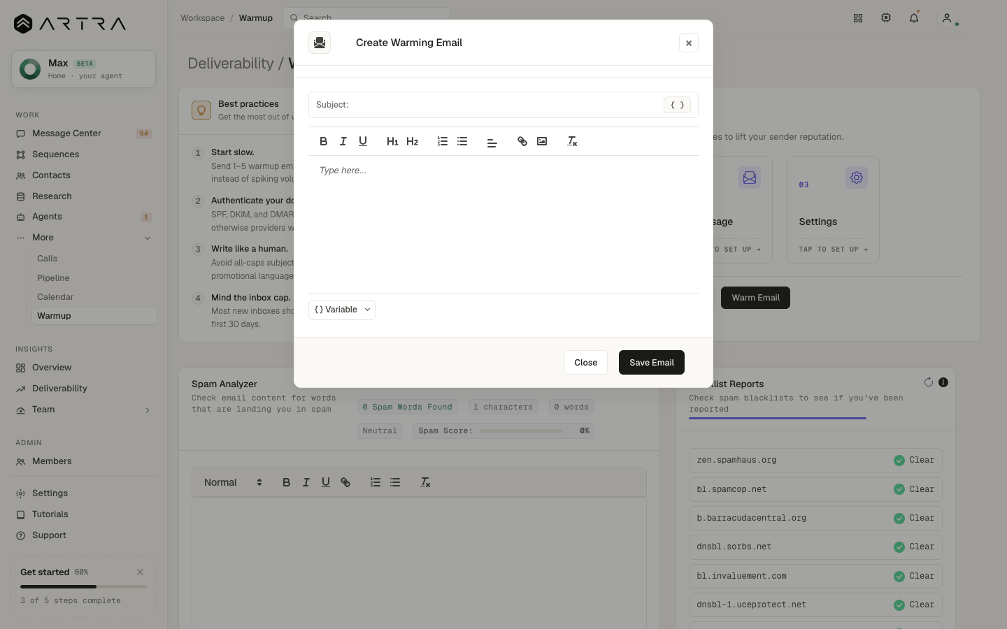 Step 4: Save the message. Replies are handled automatically and filed away from your inbox.