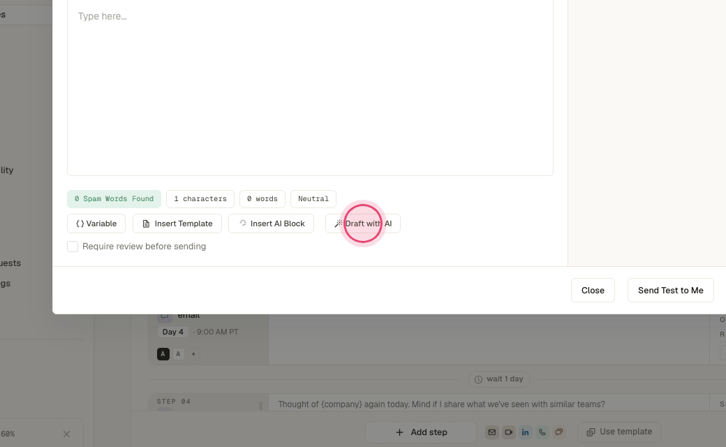 Step 4: Click "Draft with AI".
