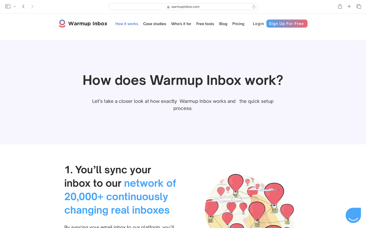 Warmup Inbox Home Page